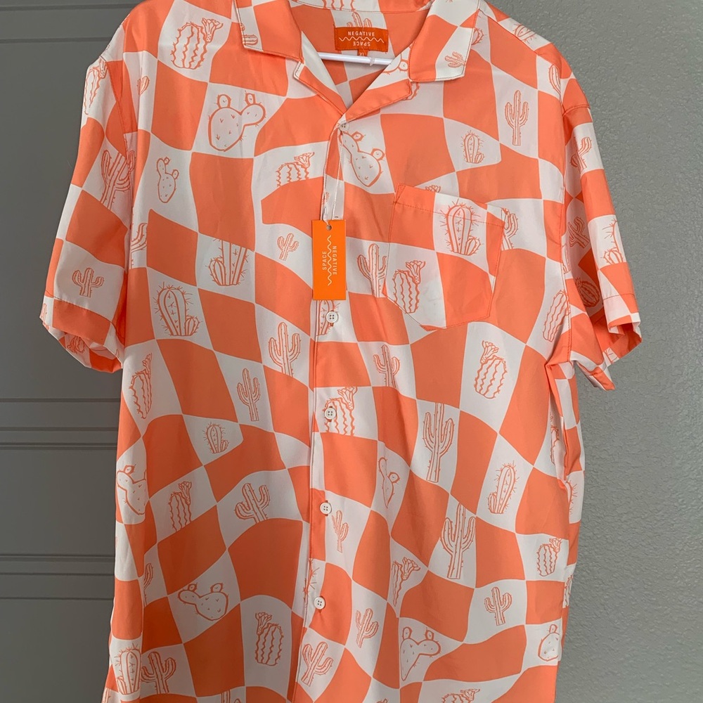 Negative Space Cactus Button Down Shirt